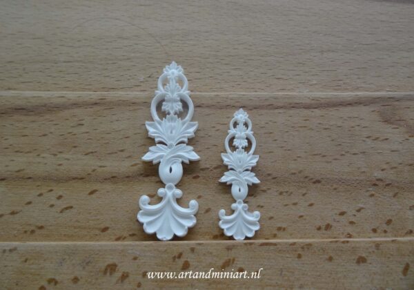 ornament, barok , sieraden , schilderen, epoxy, poppenhuis, modelbouw,