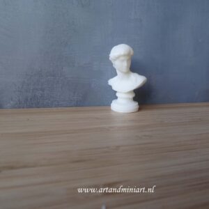 Michelangelo, man, kunst, resin, bust, borstbeeld, poppenhuis,