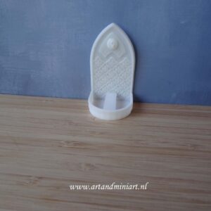 wand fontein, , fontein, waterplaats, drinkplaats, kraan, waterkraan, plein, muur, poppenhuis, 1:12, decoratie, decoratief, creatief