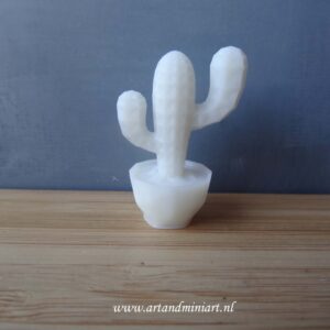 cactus, plant, resin, wit, poppenhuiis, decoratief