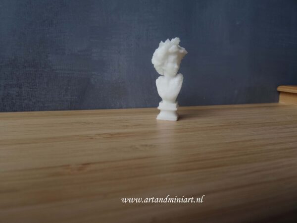 gezicht, vaas, pot, bloemenpot, resin, decoratief, kroeshaar, 1:12, poppenhuis, bust