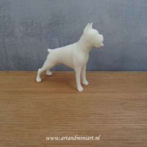 boxer, hondenras, poppenhuis, hond, miniatuur, modelbouw, decoratie, beeldje, resin