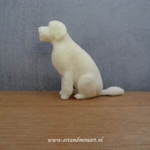 miniatuur, poppenhuis, hond, rashond, golden doodle, huisdier, resin