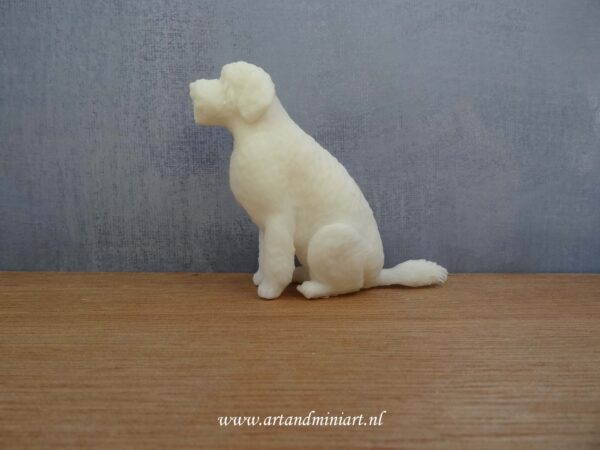 miniatuur, poppenhuis, hond, rashond, golden doodle, huisdier, resin