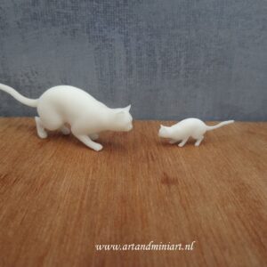 kat, poes, kater, kittem huisdier, miniaturen, poppenhuis, 1:12 , 1:24 , resin, 3d print