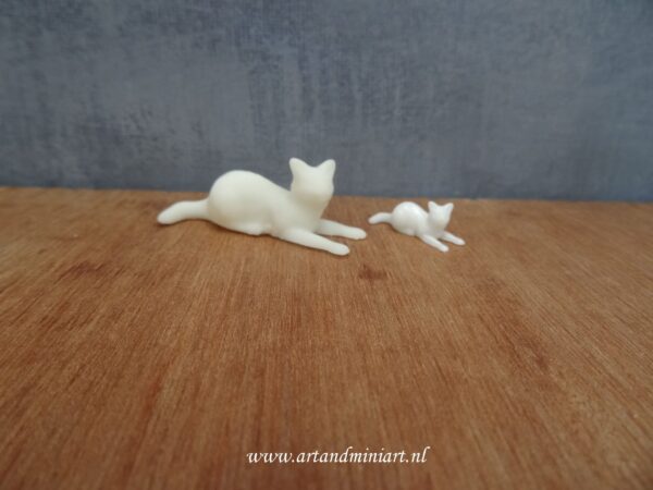 kat kitten poes kater, poppenhuis, miniaturen, huisdier, resin 3d print,