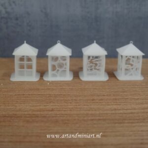 lantaarn, kers, kaarsen, kandelaar, poppenhuis, miniatuur, zelf schilderen,