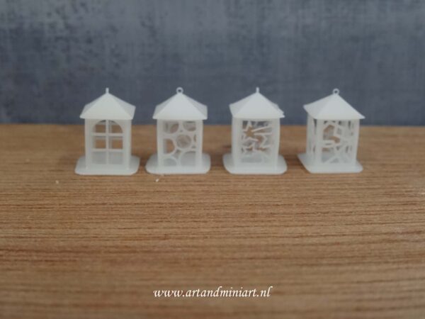 lantaarn, kers, kaarsen, kandelaar, poppenhuis, miniatuur, zelf schilderen,