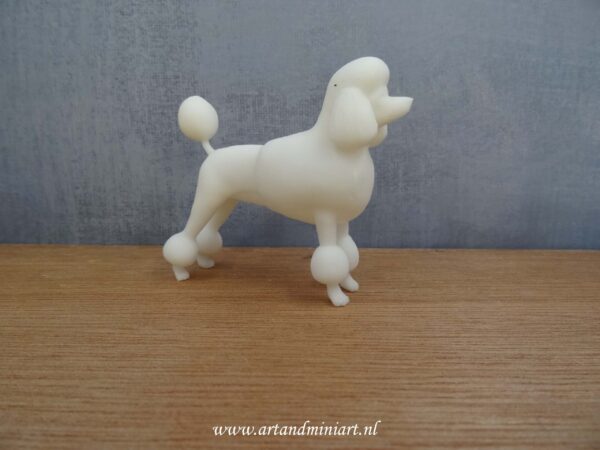 hond, poedel, koningspoedel, continental, huisdier, epoxy, poppenhuis, miniatuur,