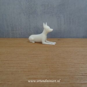 hond, dier, k9, mens best friend, zoogdier, viervoetig, decoratie, decoratief, poppenhuis, 1:12, schilderbaar, schilderen, vriend, attractief wit, resin, ,