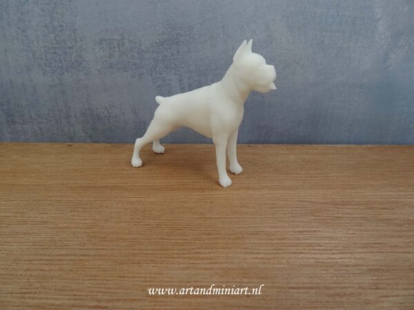 boxer , hond, rashond, teef, zoogdier, huisdier, poppenhuis, miniatuur, zelf schilderen, resin