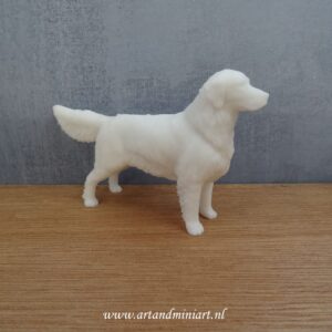 hond, rashond, golden retriever, beeldje , resin, poppenhuis, miniatuur, 1:12 1:24