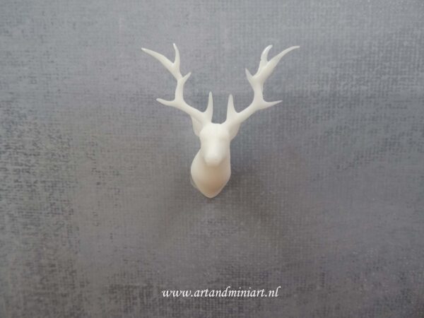 hert, hertenkop, wild dier, jacht, trofee, kerst, poppenhuis, miniatuur, resin