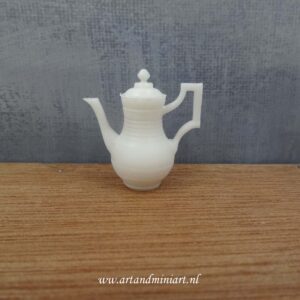 theepot, thea, poppenhuis, miniatuur, 1:12, zelf schilderen resin, 3d printed,