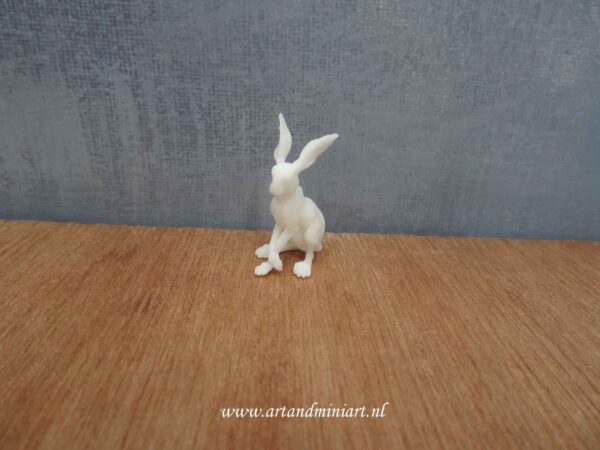 haas, konijn, dier, pasen, oud, poppenhuis, miniaturen, 1:12, 3d print , resin