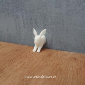 konijn, haas, voorkant, ram , voedster, pasen poppenhuis, miniaturen, 3d print , resin 1:12