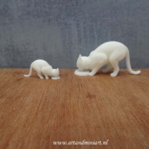 kat, kater, poes, huisdier, dier, melk, poppenhuis, miniaturen, 3d print, resin, 1:12 , 1:24