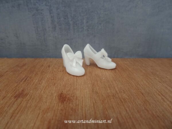 schoen, pump, damesschoen, strik, poppenhuis, miniaturen, resin, 3d print , schoenen , schoenenmode