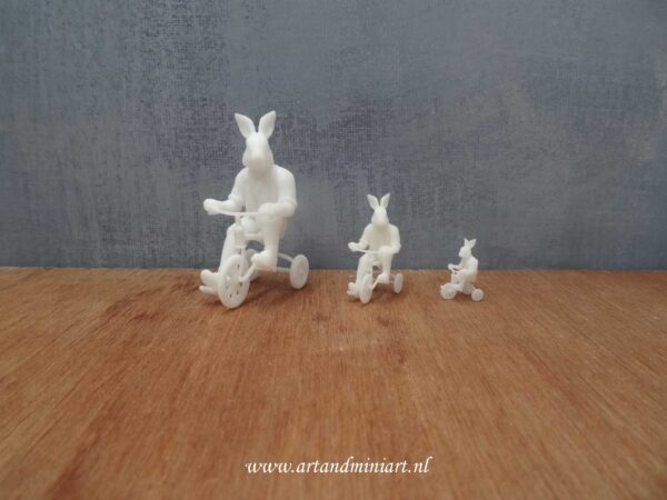 haas, konijn, familie, poppenhuis, pasen, miniaturen, resin, 3d print