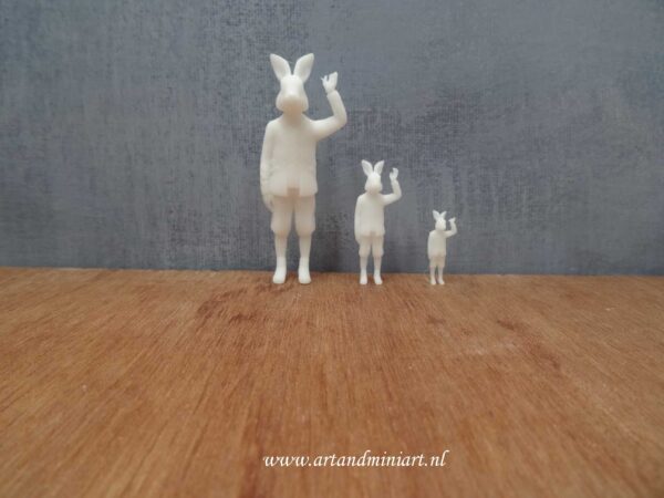 haas, konijn, poppenhuis, familie, resin, 3d print,