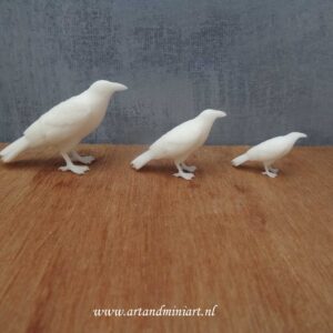 vogel, raaf, kauw, kraai, poppenhuis, miniaturen, resin , 3d print