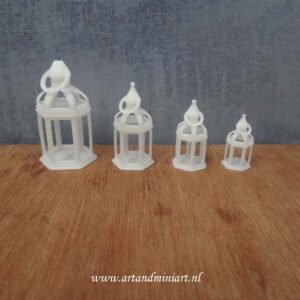 windlicht, lantaarn, kaarsen, poppenhuis, miniaturen, kaarsen, decoratie, sfeer, resin , 3d print