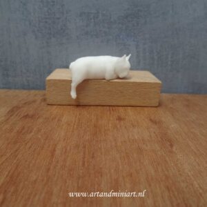 franse bulldog, hond, rashond, hondenras, zoogdier, huisdier, poppenhuis, miniaturen, modelbouw, resin