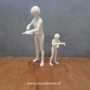 jongedame, poppenhuispop, modern, miniaturen, resin, 3d print,