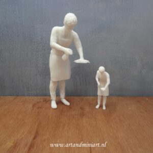 man, schoonmaak, jongen, jongeman, tiener, puber, poppenhuispop, resin , 3d print, miniaturen, modelbouw