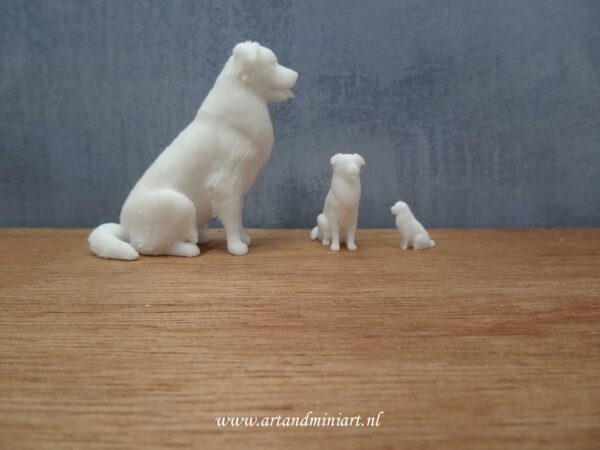hond, zoogdier, huisdier, poppenhuis, miniaturen, teef, reu, pup, 1:12, 1:24, 1:48 resin, 3d print
