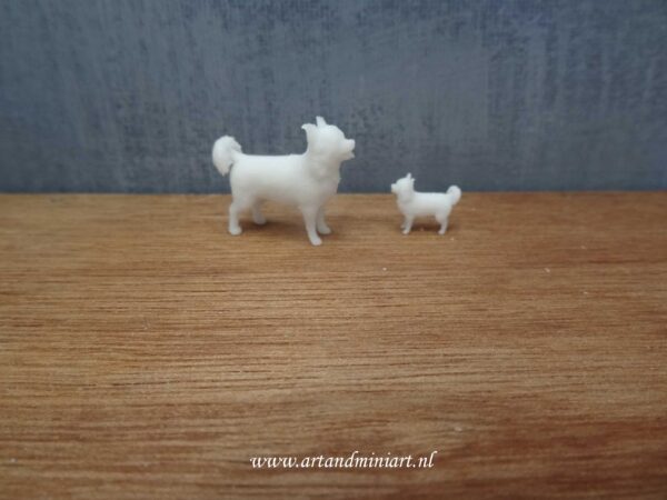 chihuahua, hondenras, rashond, poppenhuis, miniaturen, resin, 3d print, modelbouw, 1:12, 1:24