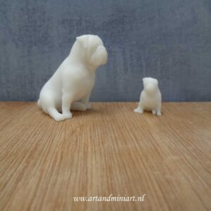 engelse bulldog, hond, hondenras, rashond, zoogdier, huisdier, poppenhuis, miniaturen, 1:24, 1:12 , resin, 3d print