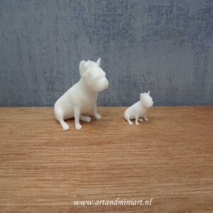 franse bulldog, poppenhuis, hond, huisdier, miniaturen, resin, 3d print