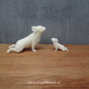 franse bulldog, poppenhuis, miniaturen, reu, teef, pup huisdier, resin, 3d print , 1:12, 1:24