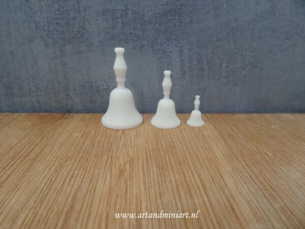 handbel, baliebel, receptiebel, poppenhuis, miniaturen, resin, 3d print, kerst, decoratief