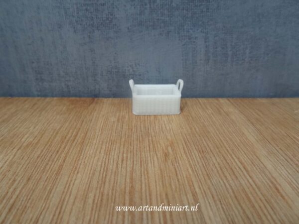 mand, decoratie, riet, rotan, opbergen, poppenhuis, miniaturen, resin, 3d print