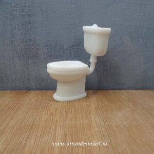 wc, toilet, badkamer, kleine kamertje, poppenhuis, miniaturen, 1:12, resin, 3d print