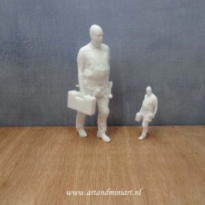 bouwvakker, werkman, man, poppenhuispop, modern, poppenhuis, miniaturen, resin, 3d print , 1:12, 1:24