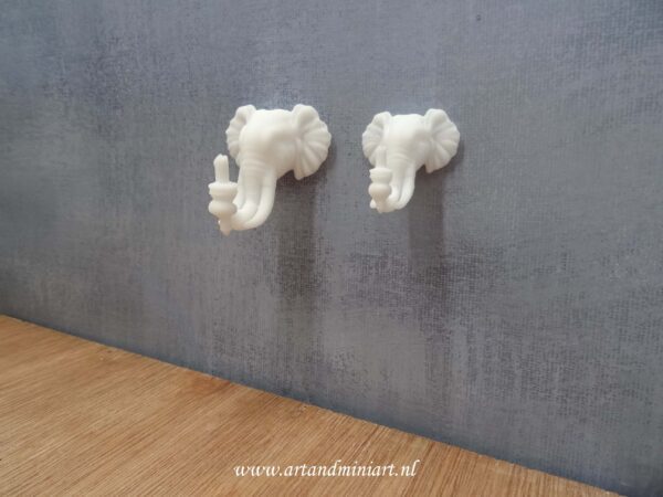 kandelaar, olifant, wanddecoratie, poppenhuis, miniaturen, resin, 1:12