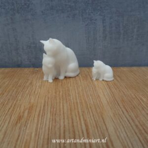 kat, kitten, huisdier, zoogdier, poppenhuis, miniaturen, resin, 3d print, 1:12, 1:24