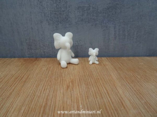 knuffelbeest, knuffel, knuffeldier, olifant, speelgoed, kinderen, poppenhuis ,miniaturen, resin, 3d print 1:12, 1:24