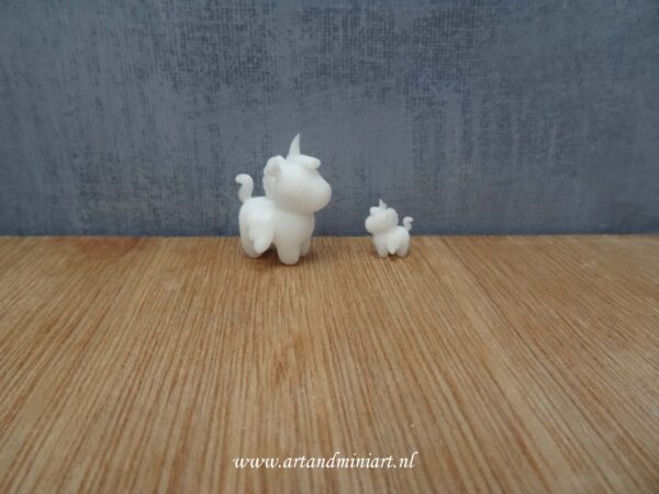 knuffelbeest, knuffeldier, eenhoorn, speelgoed, kinderen, poppenhuis, miniaturen, resin, 3d print , 1:12, 1:24