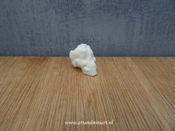 skull, schedel, halloween, begraafplaats, skellet, poppenhuis, miniaturen, 3d print, resin 1:12