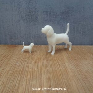 beagle, hond, hondenras, rashond, poppenhuis, miniaturen, resin, 3d print , huisdier, zoogdier, reu, teef, pup, 1:12, 1:24