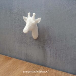 giraffe, wanddecoratie, offer, poppenhuis, afrika, miniaturen, resin, 3d print