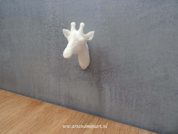 giraffe, wanddecoratie, offer, poppenhuis, afrika, miniaturen, resin, 3d print