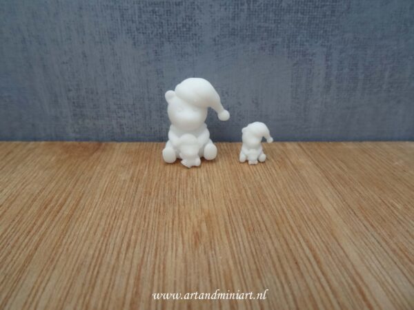 knuffel, knuffelbeer, kerstbeer, speelgoed, kinderen, resin, 3d print, poppenhuis, miniaturen, jongen, meisje