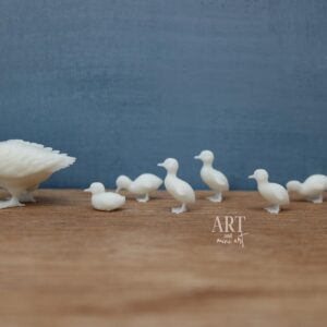 miniatuur eend, pulletjes,